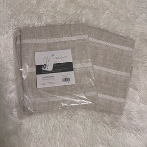 2 Natural Linen Curtain Panels